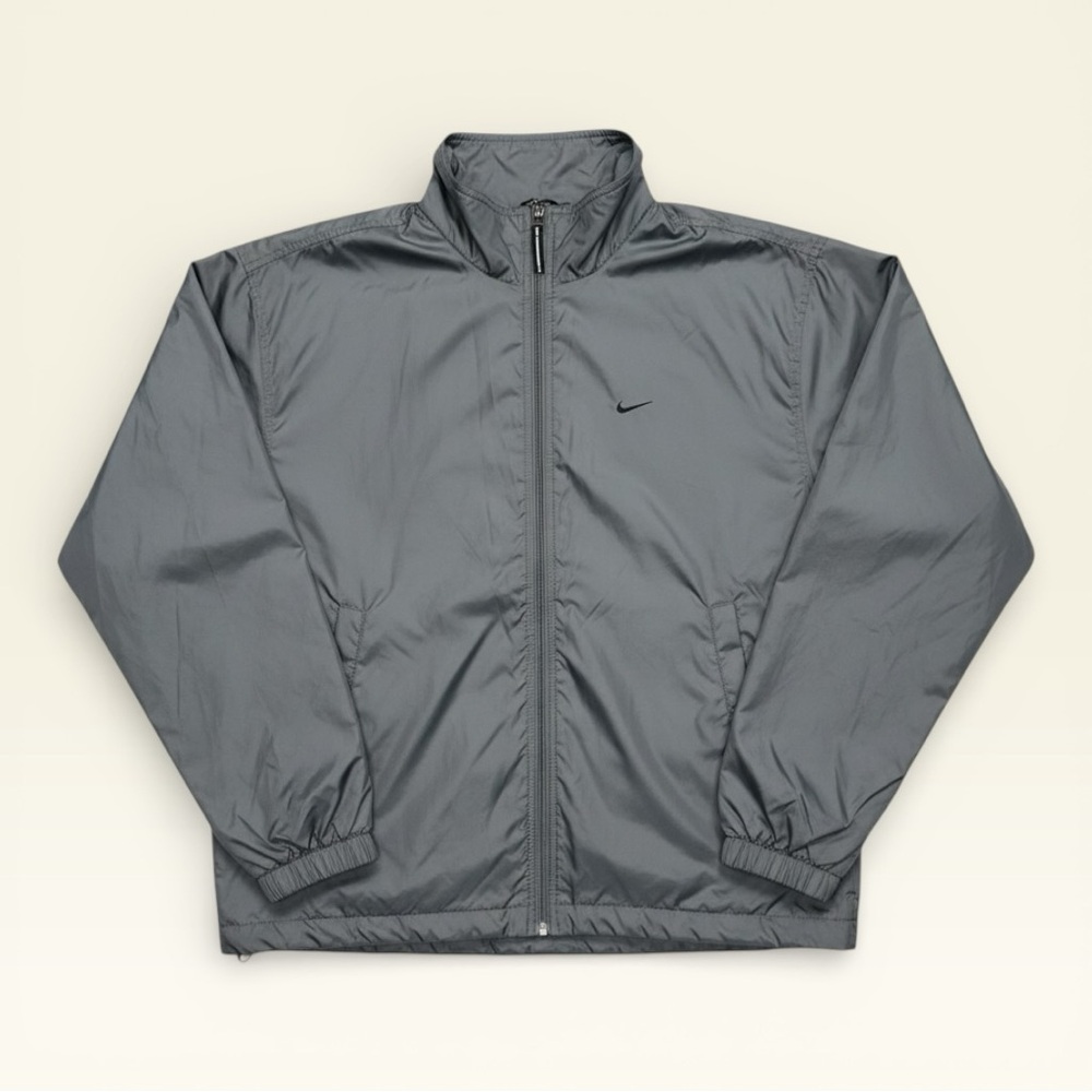Vintage 2000s Nike Silver Tag Full Zip Grey Windbreaker Jacket Streetwear